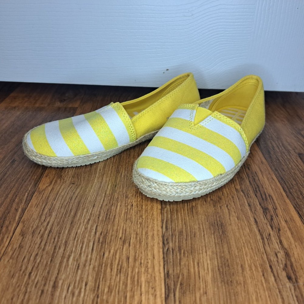Hanna Andersson Paulina Slip-On Yellow Striped Shoes Size 1 - Picture 5 of 8